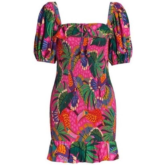 FARM Rio Painted Toucans Mini Dress In Pink XS - Picture 4 of 8